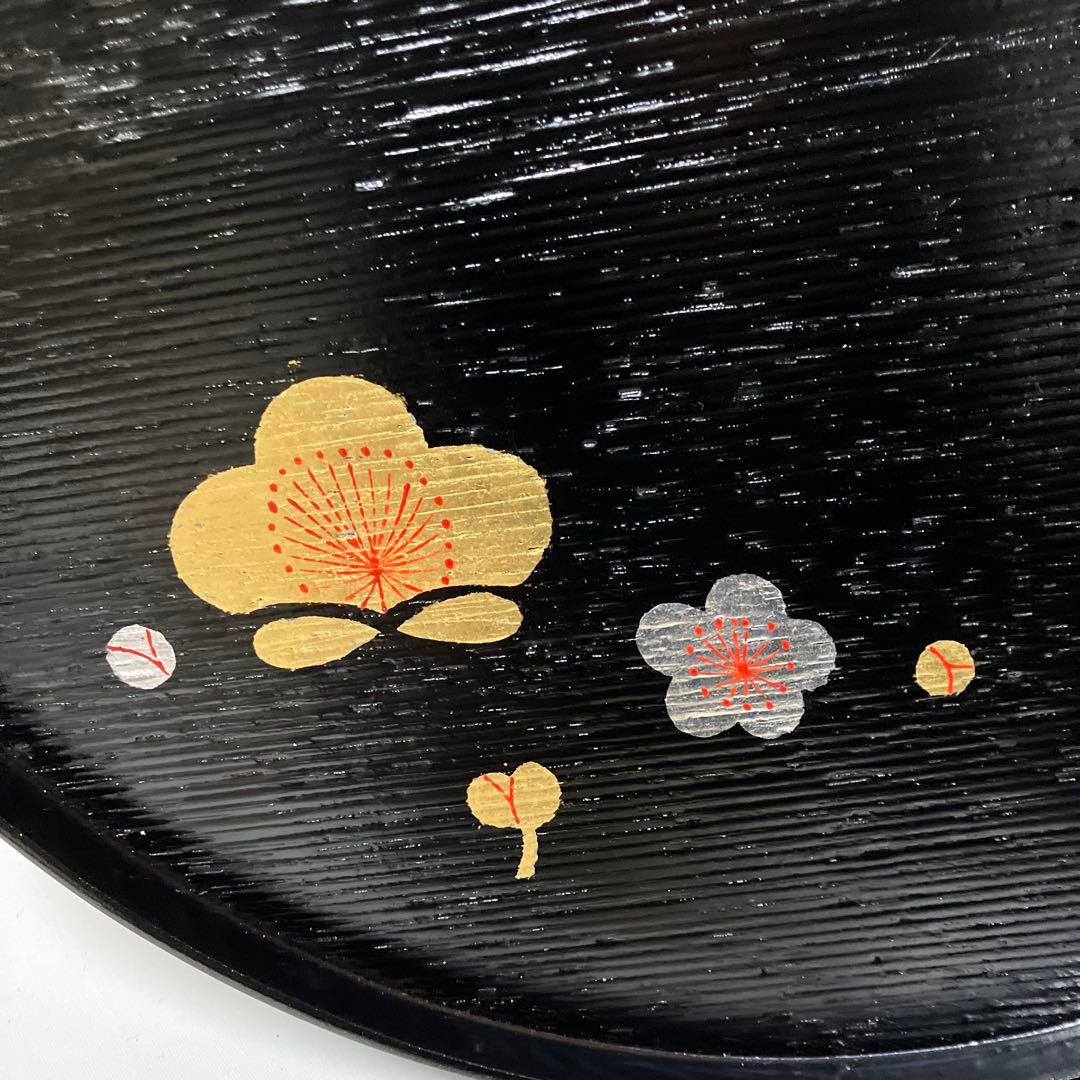 新品 象彦 丸盆 木製漆器 桜梅 トレイ - メルカリ