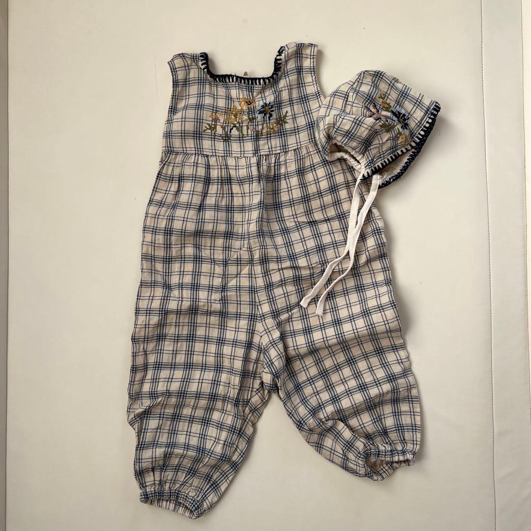 Liilu ロンパース、ボンネット ロンパース ワッフルロンパース ベビー 帽子 ボンネット 赤ちゃん
