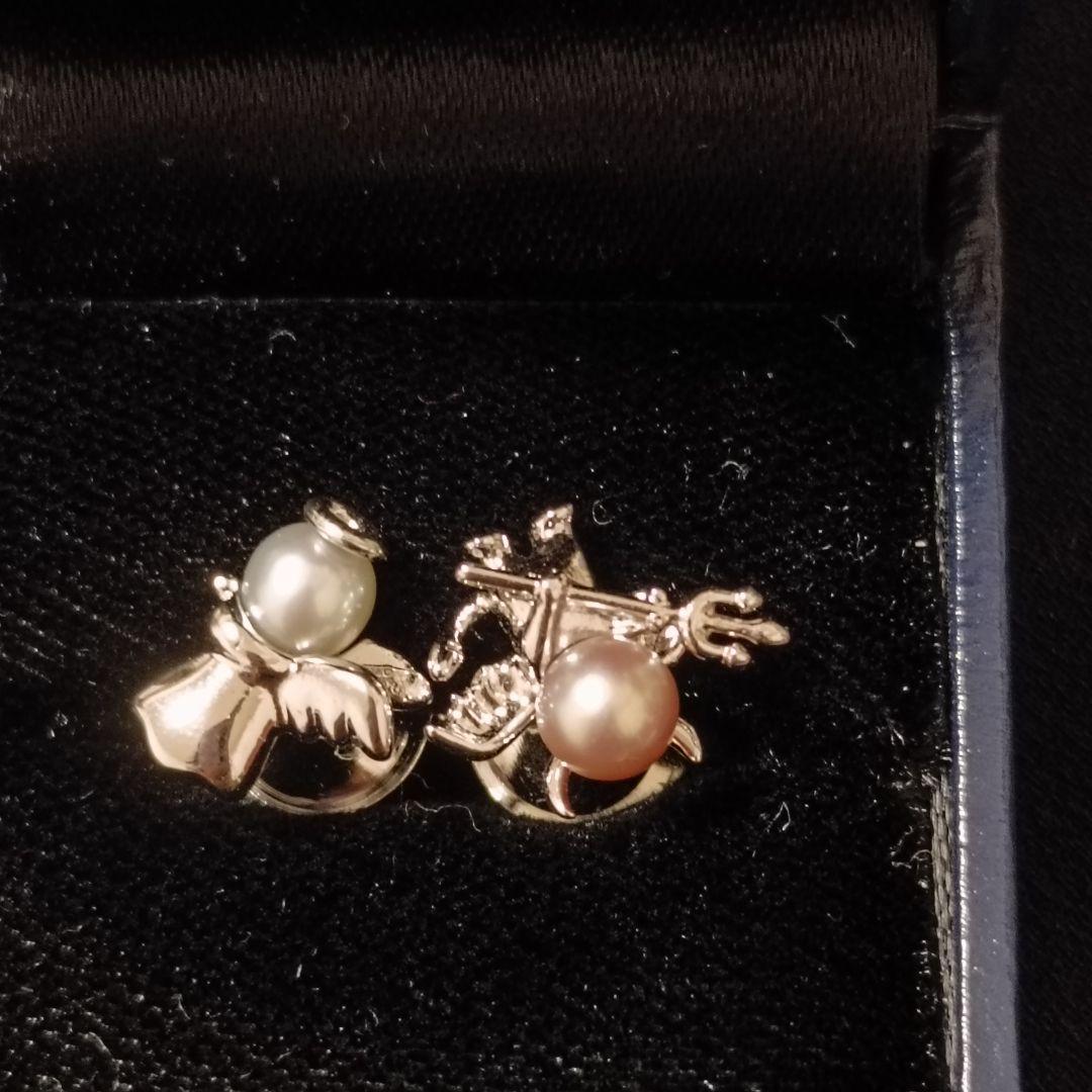 田崎真珠　ピンブローチ　天使　悪魔　綺麗な状態　付属品なし