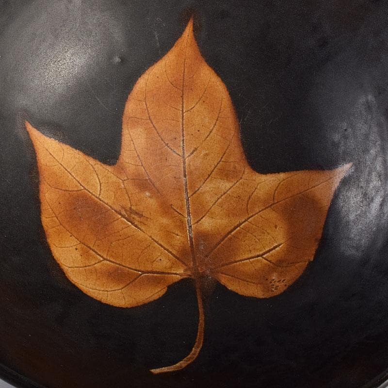 中国 吉州窯 黑釉 木葉天目茶碗 輪花鉢 C 6919