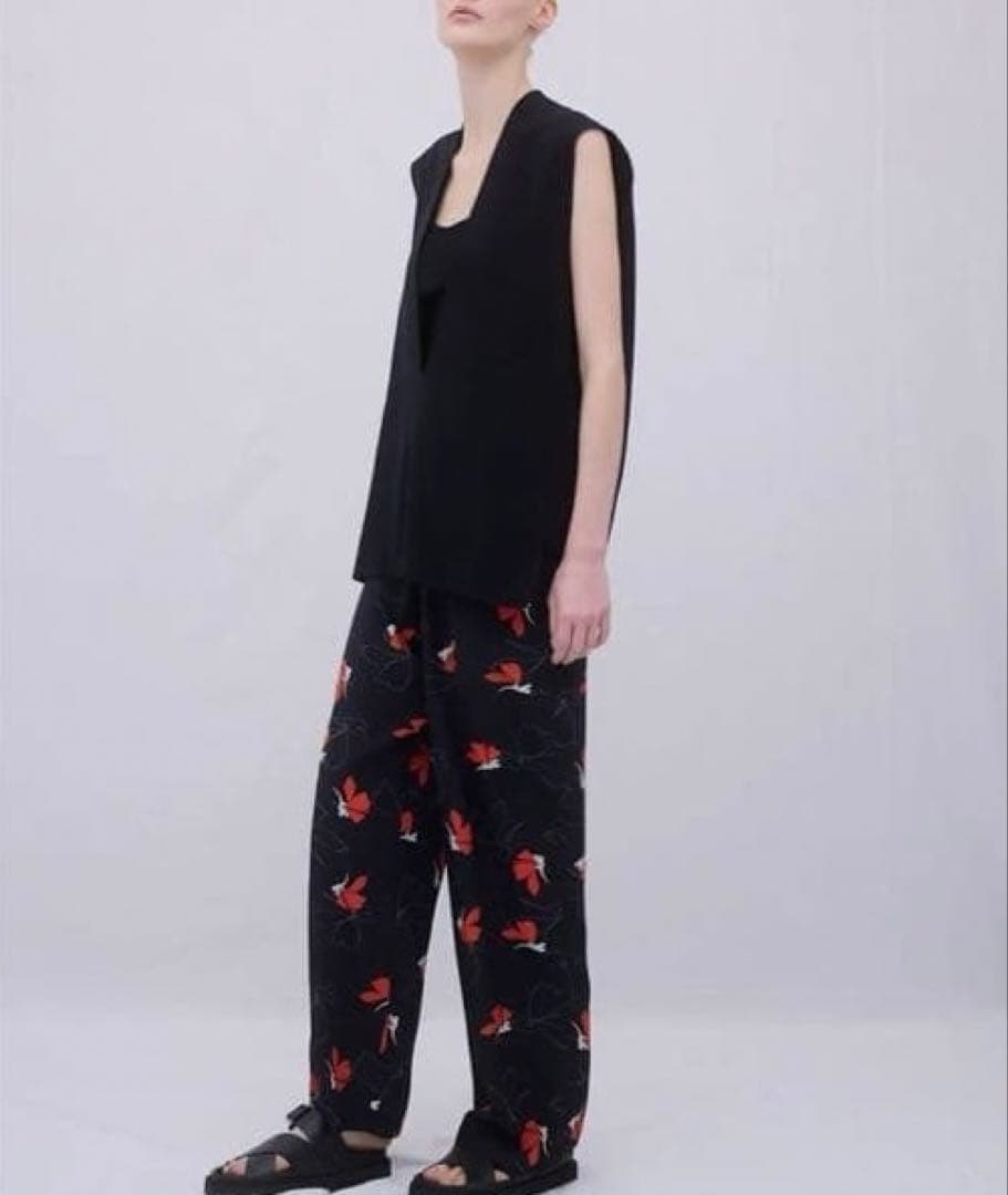 BLAMINK/ブラミンク/14GコットンVネックノースリーブニット/黒/ベスト