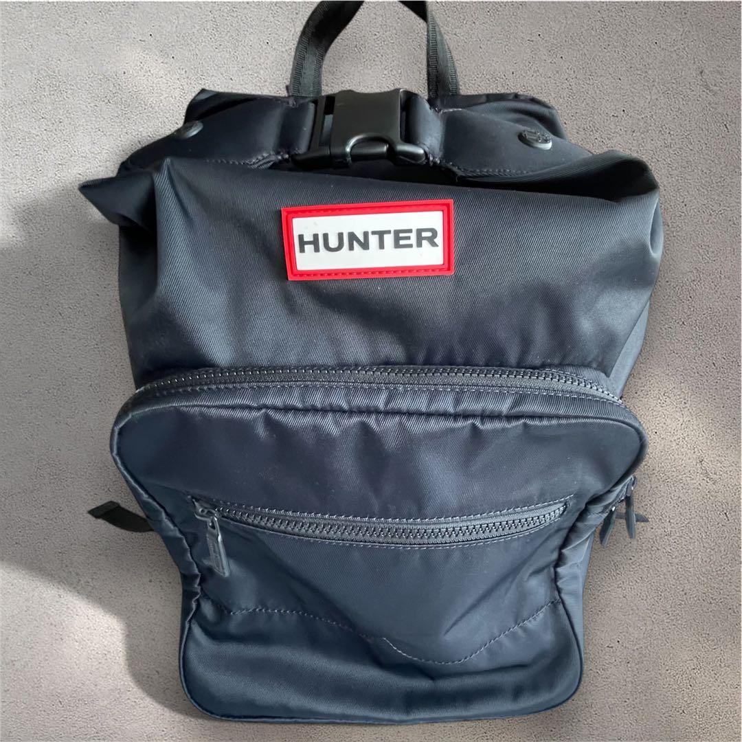 美品✨HUNTER ナイロン パイオニア ラージ トップクリップ リュック 黒