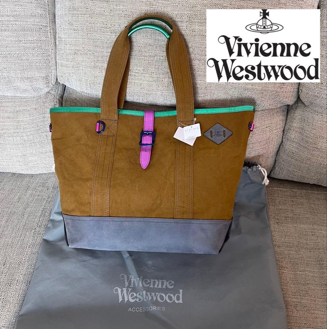 新品 Vivienne Westwood ヴィヴィアントートバッグ ブラウン ヴィヴィアンウエストウッド トートバッグ レディース マルチカラー