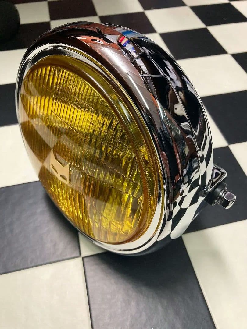 マ−シャルタイプ180パイヘッドライトイエローレンズメッキケ−ス