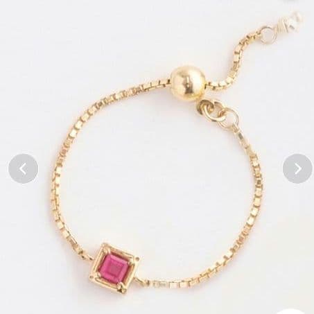 【現行品】JUPITER K10 天然石 ルビーリング 天然石 チェーンリング