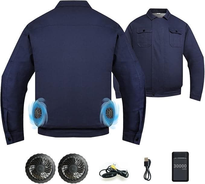 空調作業服 ファン付き 30000mAhバッテリー ファン付き作業服 冷却服