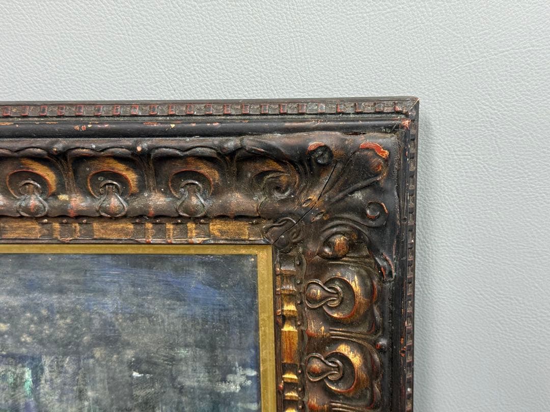 真作 金澤満寿雄 マントンの眺望 20号 大作 油彩画 元二科会会友 二科