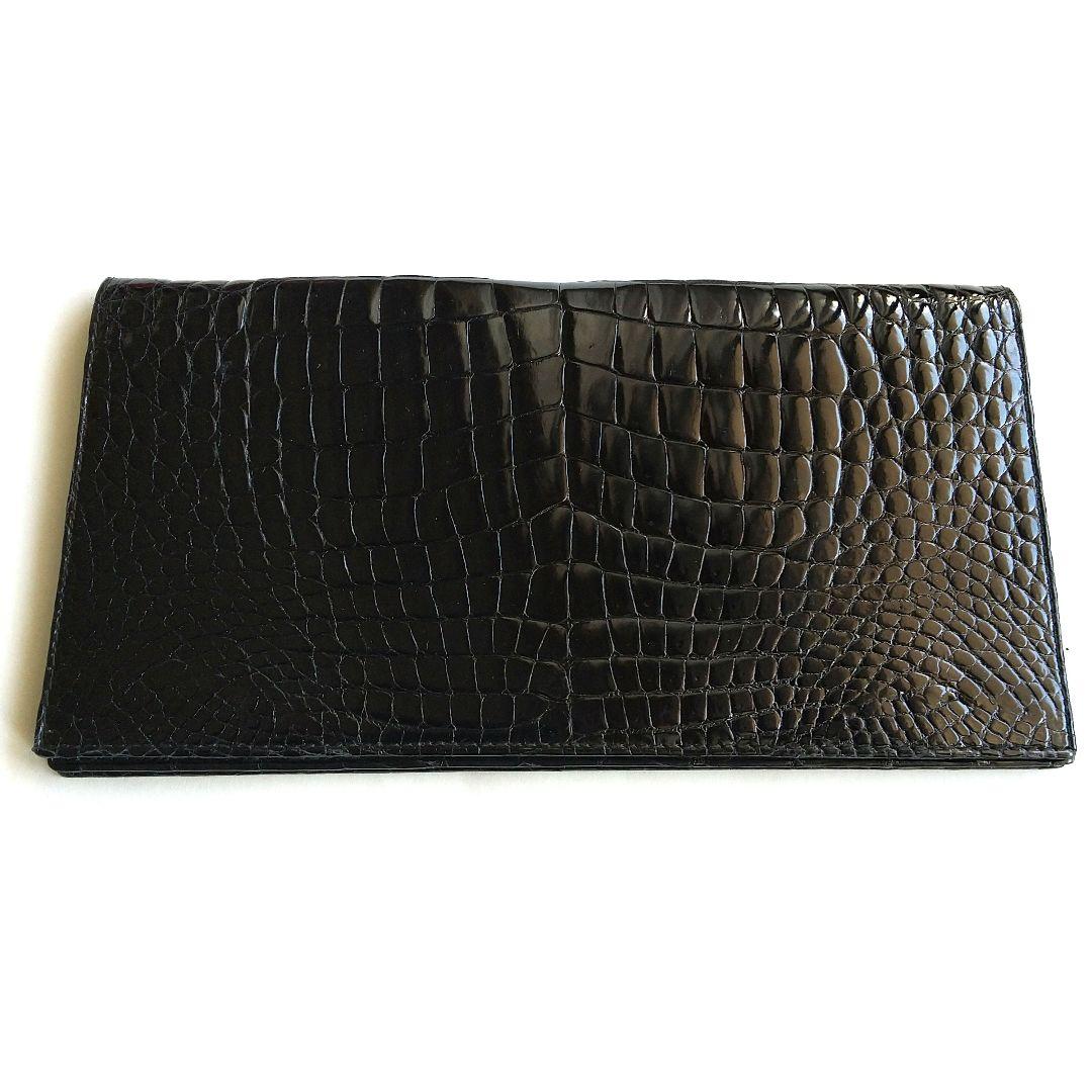 クロコダイル　ワニ皮　札入れ 長財布 クロコダイル メンズ 札入 ワニ革 クラウンマーク 本革 一枚革