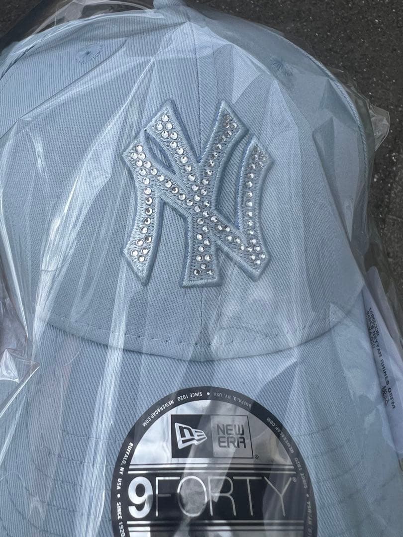 ニューエラ 9FORTYRhinestone ヤンキース　ペールブルー新品