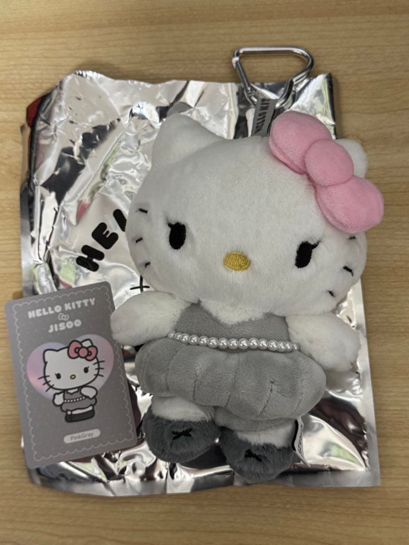BLACKPINK ジス キティ ぬいぐるみ キーリング ピンクグレー 韓国-定番