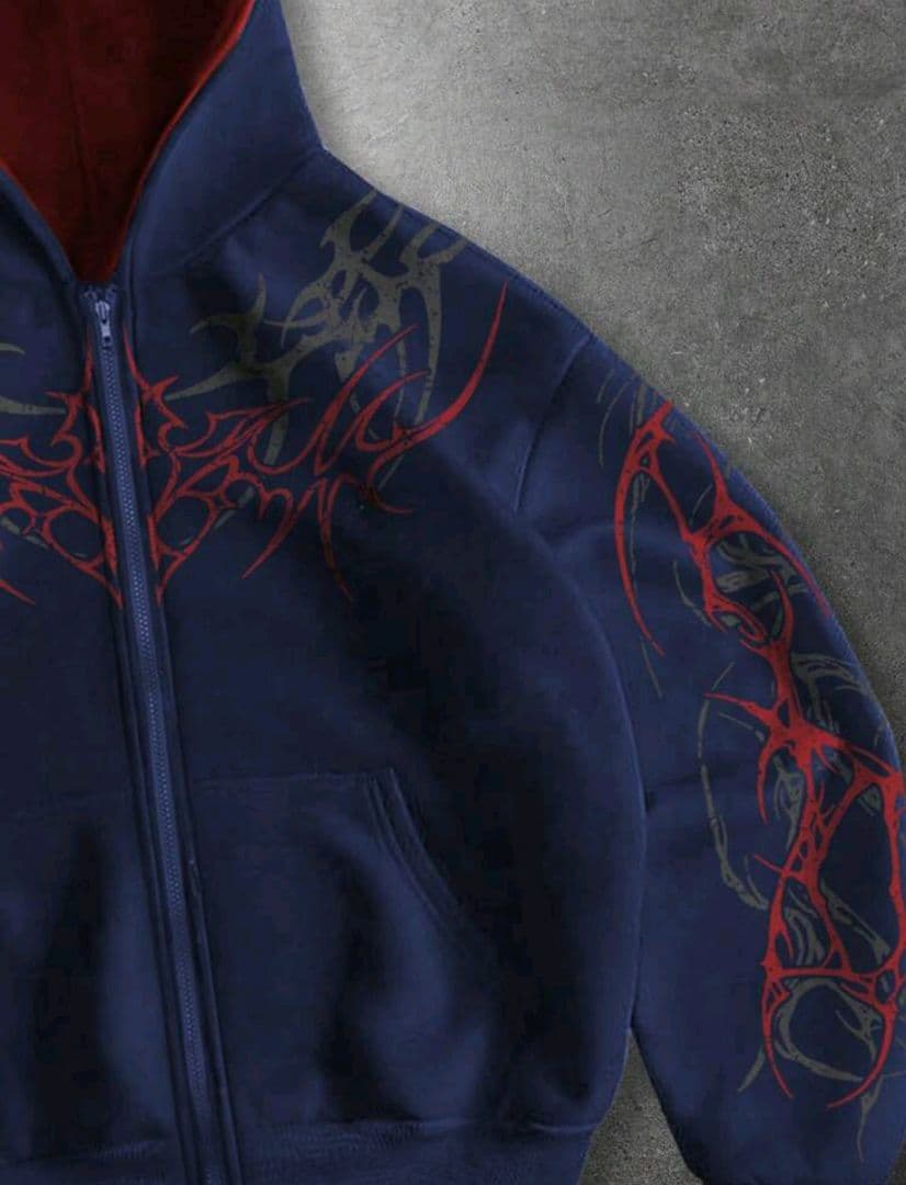 ジップパーカー y2k opium ストリート 海外カジュアル グランジ L