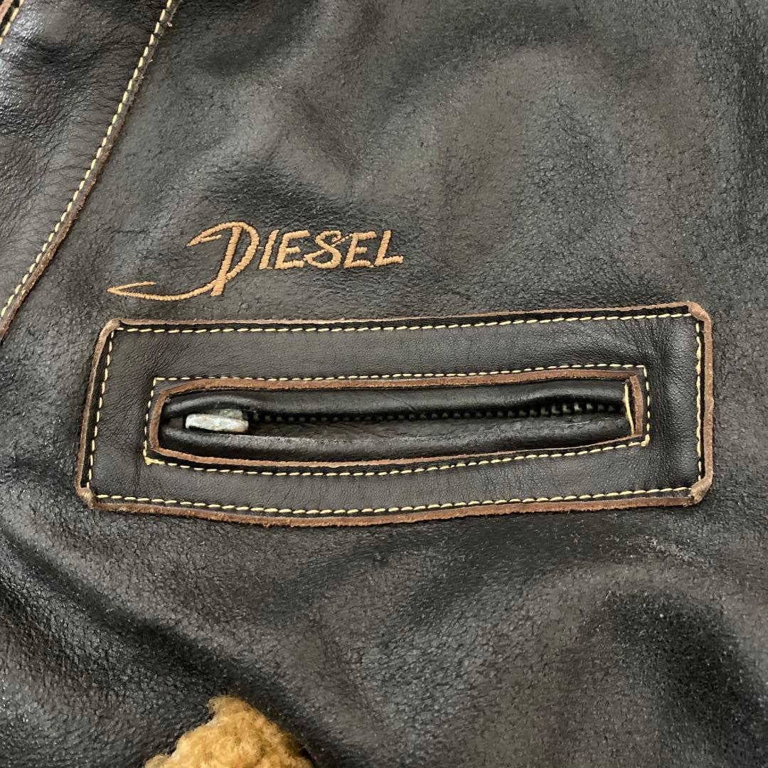 Diesel Leather Cie ブラックレザージャケット - メルカリ