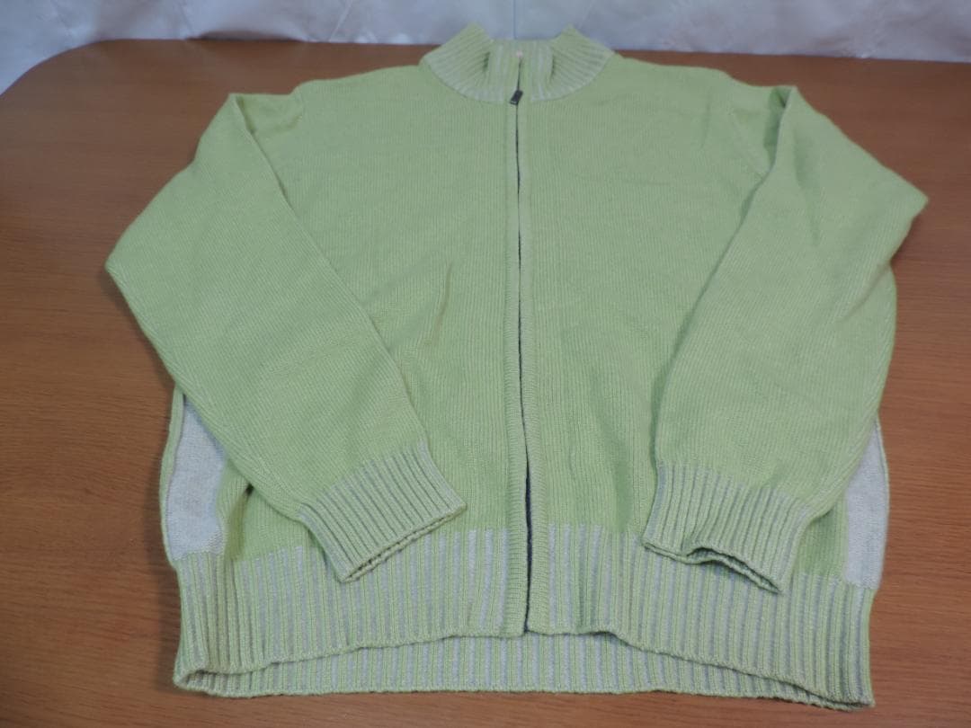 ミラショーン　Mサイズ　グリーン系　カシミヤ100%ブルゾン　413A