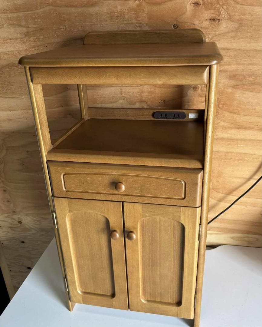 KARIMOKU 電話台・FAX台 木製 オールド ヴィンテージUsed/キレイ 楽天市場】【中古】カリモク ファックス台 コンセント付 電話台 木製