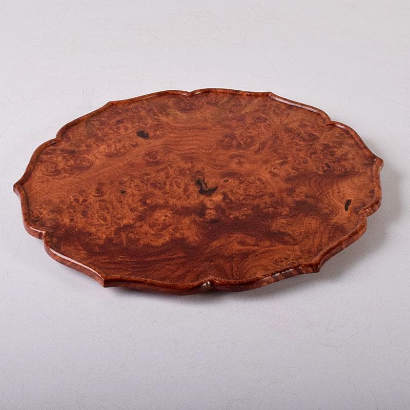 中国　花梨葡萄木瘤木　煎茶盆　香盆　輪花盆　M　8021E