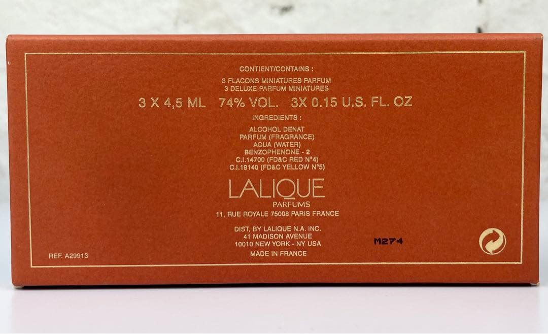 【4.5ml×3】LALIQUE 1996 1997 1998 parfum