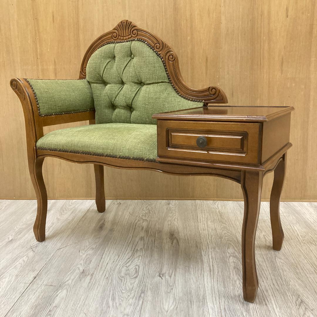 アンティーク調　猫脚　テレフォンベンチ　クラシック