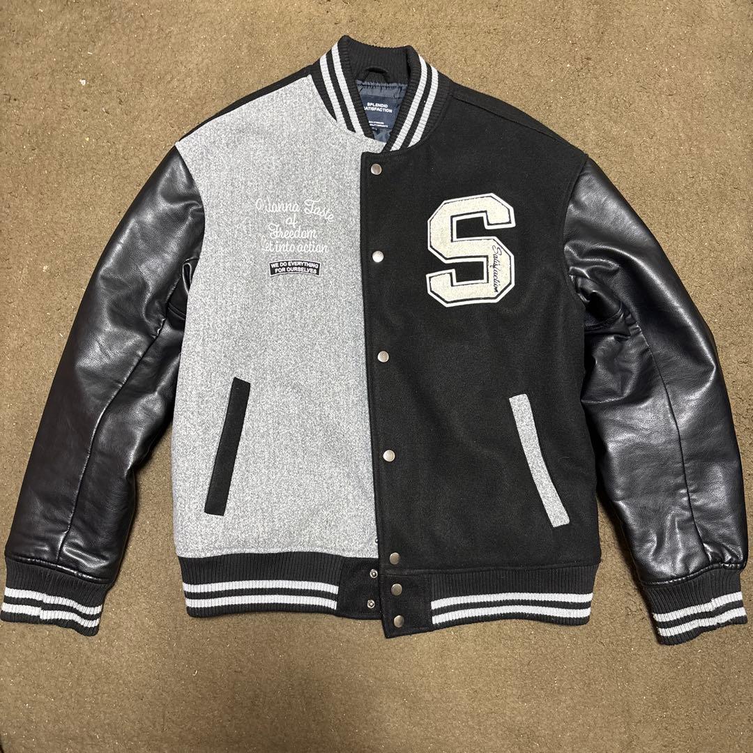 スタジャン ブラック/グレー ウール/レザーの通販はau PAY マーケット