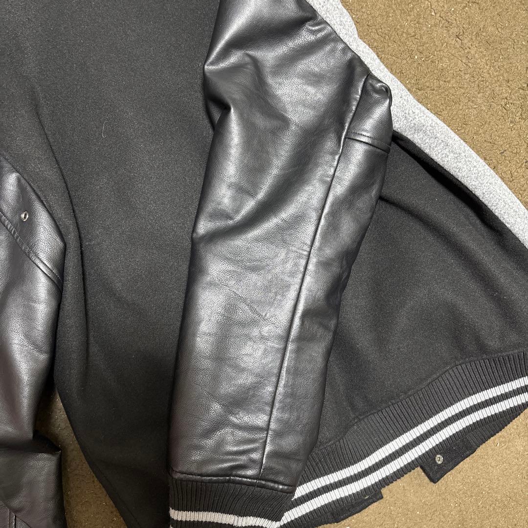 スタジャン ブラック/グレー ウール/レザーの通販はau PAY マーケット