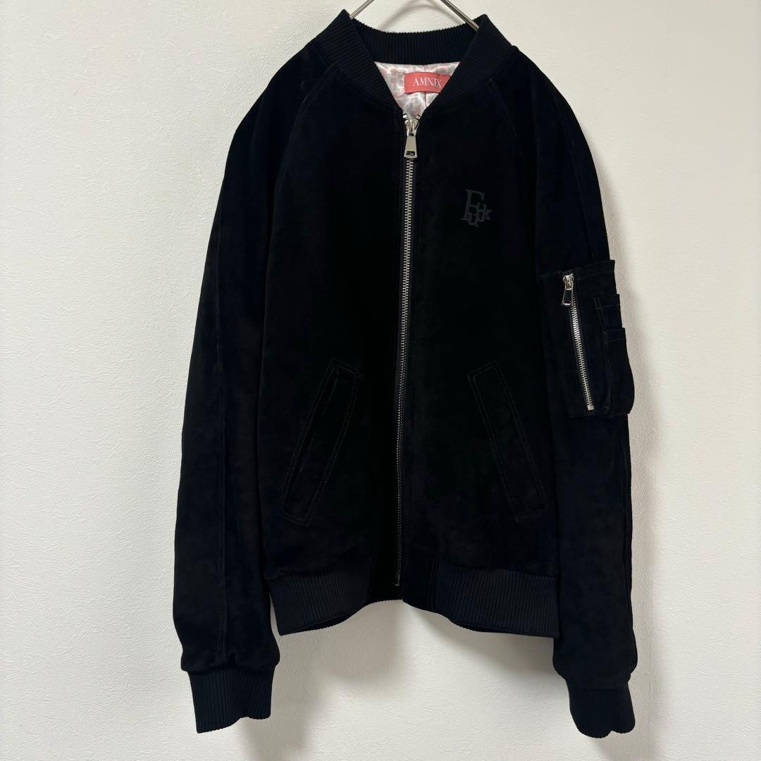 平本蓮着用✨amnjx RIZIN レザージャケット 牛革 MA-1 L 黒 - メルカリ