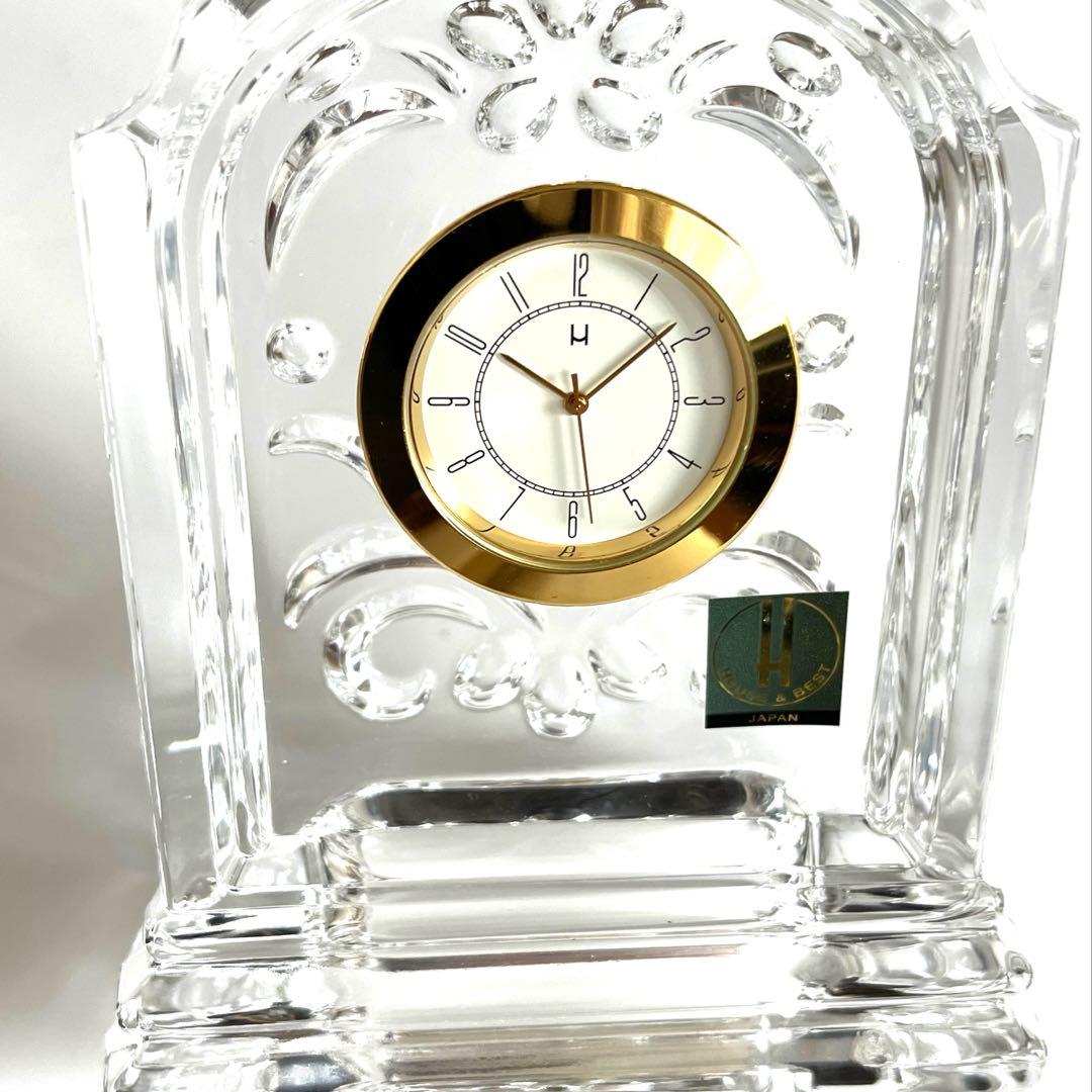 HOYA クリスタル卓上時計 ガラス 透明 可愛い♡ - メルカリ