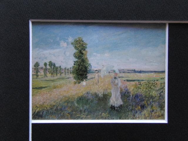 クロード・モネ、【貨物列車】、新品高級額 額装付、年代物・希少画集画 春 【6号】 クロード・モネ 【 額縁が選べる 額入り 複製画 絵画