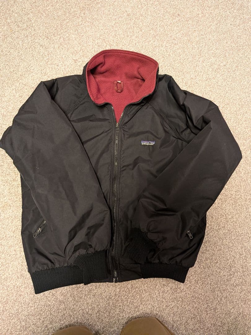 patagonia 80s　シェルドシンチラ　黒　バーガンディ