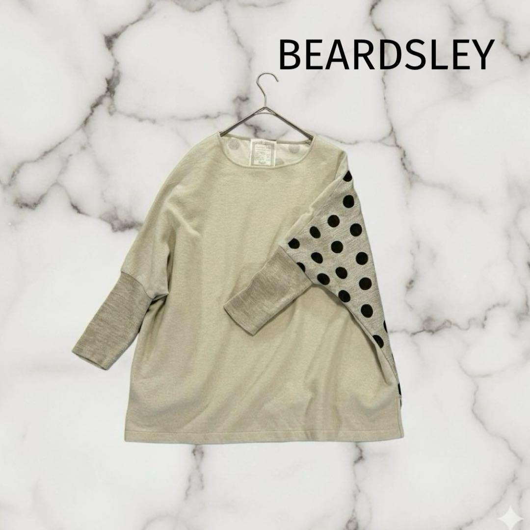 BEARDSLEY ビアズリー　ドット柄　ドルマンスリーブ　ニット　ベージュ系