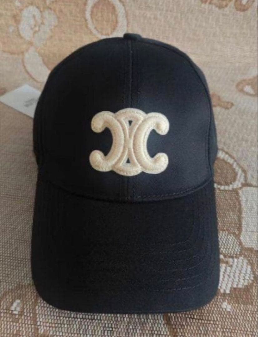 ブラック ベースボールキャップ 刺繍ロゴ