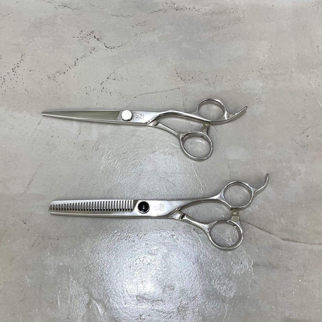 光シザー　F-5 6032 セット 光 6032 HIKARI 美容師用 理容師用 トリマー用 中古セニング ハサミ屋