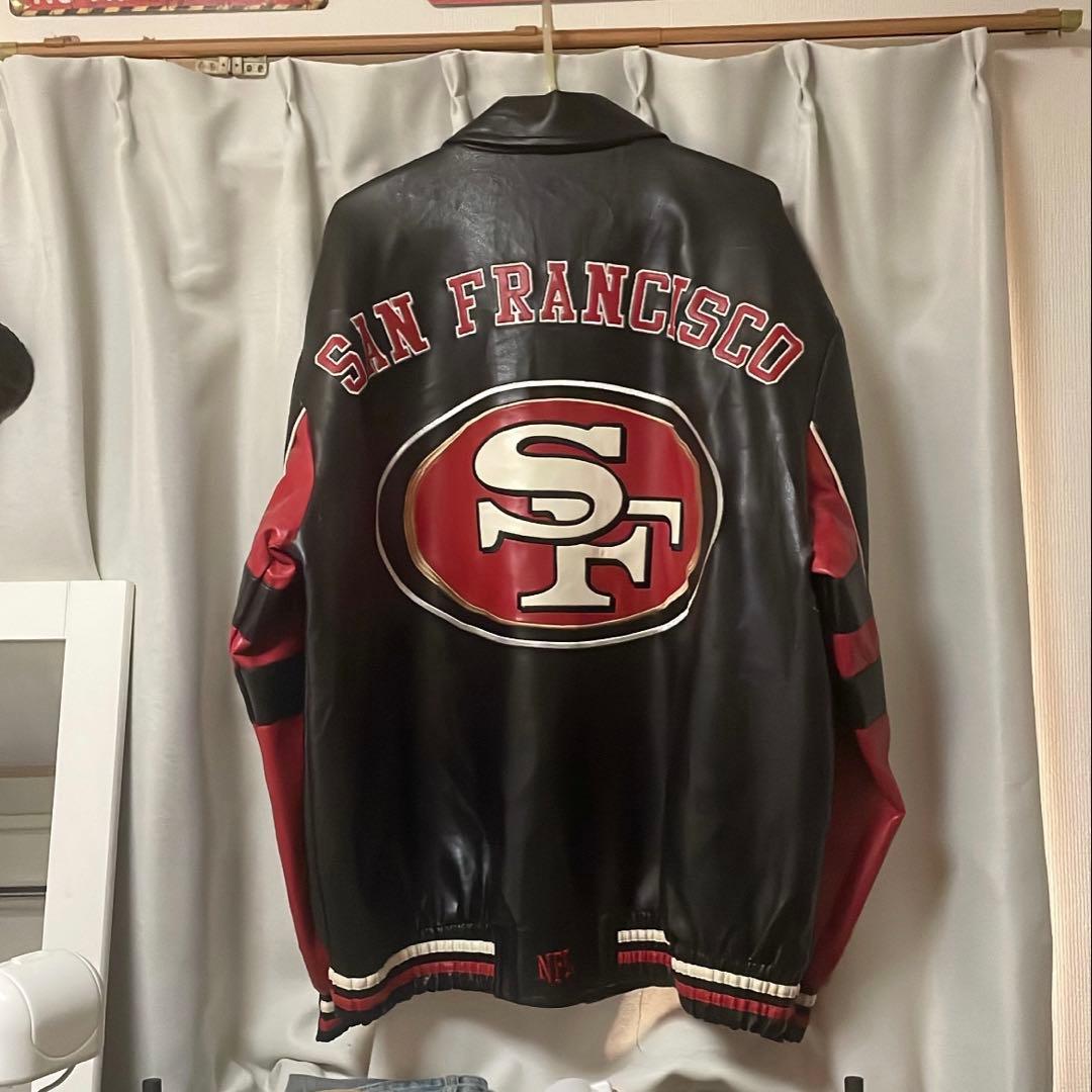 希少 NFL 49ers レザー ジャケット 刺繍 ワッペン