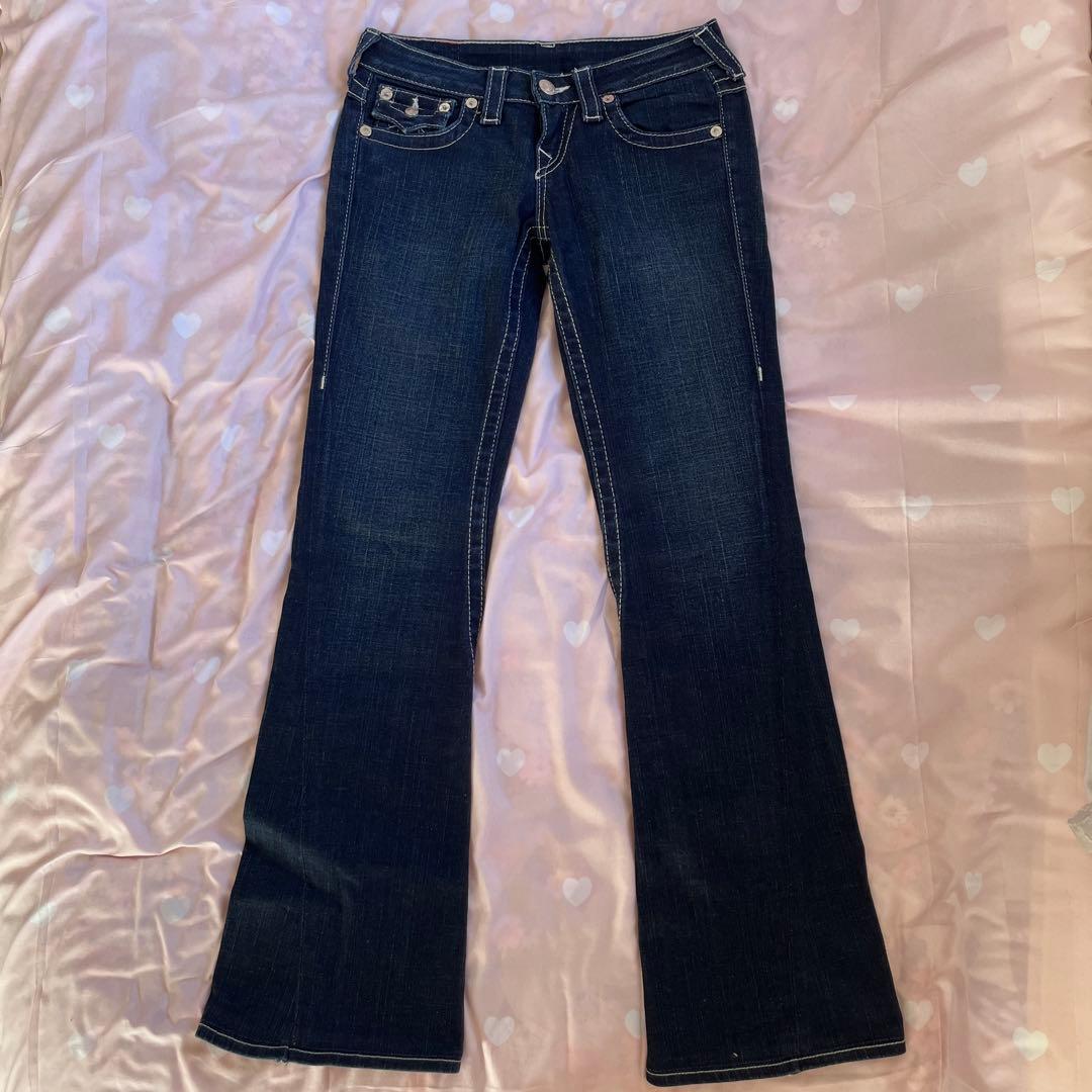 希少 TrueReligion 白ステッチ刺繍 平成ギャル グランジy2k