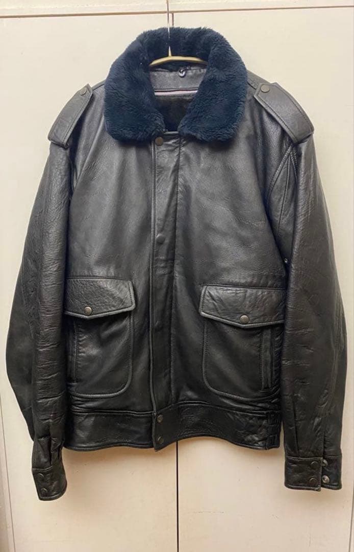 【qaz】90s G-1フライトジャケット　レザー　着脱可能ライナー付き