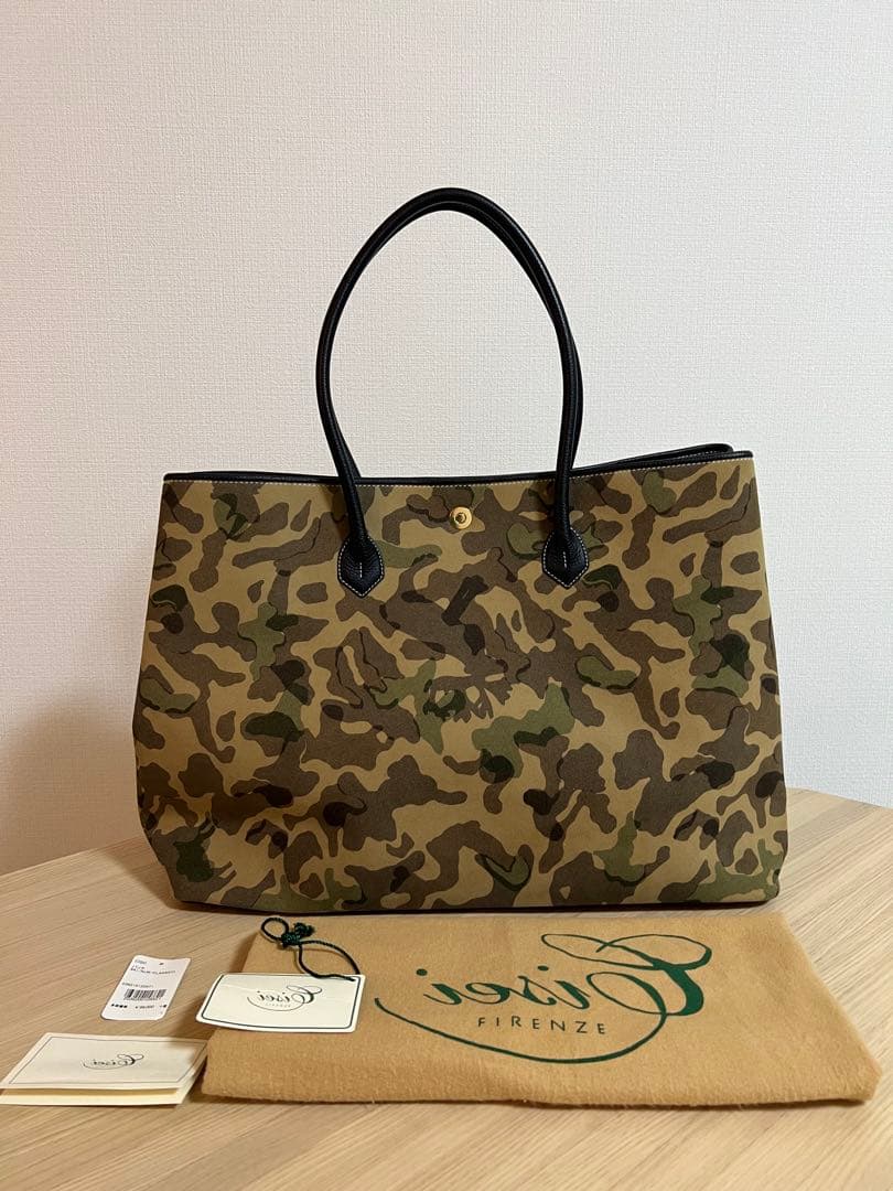 Cisei トートバッグ 迷彩 Cisei シセイ迷彩柄レザー トートバッグ 大容量
