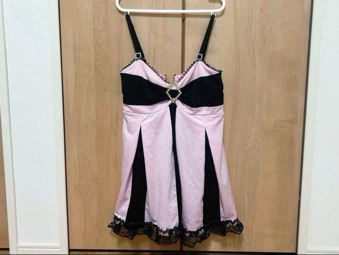 GOLDS♡ダイヤ♢バックル♡ビジュー付きキャミトップス／チュニック♡ピンクM PUNYUS（プニュズ） キャミソール 2WAYギンガムチェックキャミ