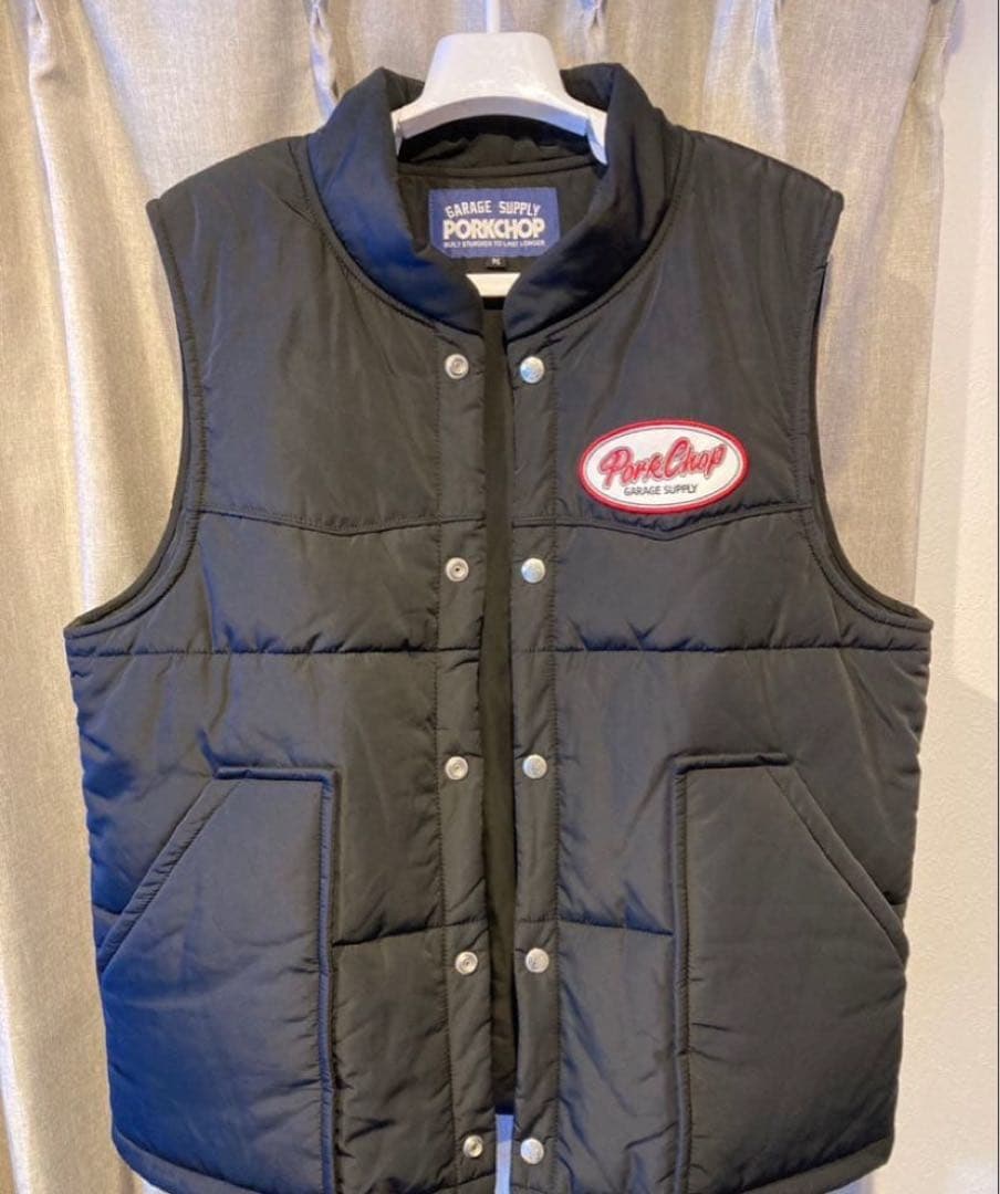 PORKCHOP ポークチョップ　ダウン　ベスト　 Mサイズ PORKCHOP GARAGE SUPPLY - RACING VEST (BLUE×BLACK) / オリジナル