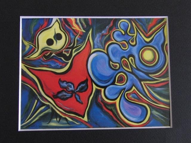 岡本太郎、【森の家族】、希少な大判額装用画集より、新品高級額装付