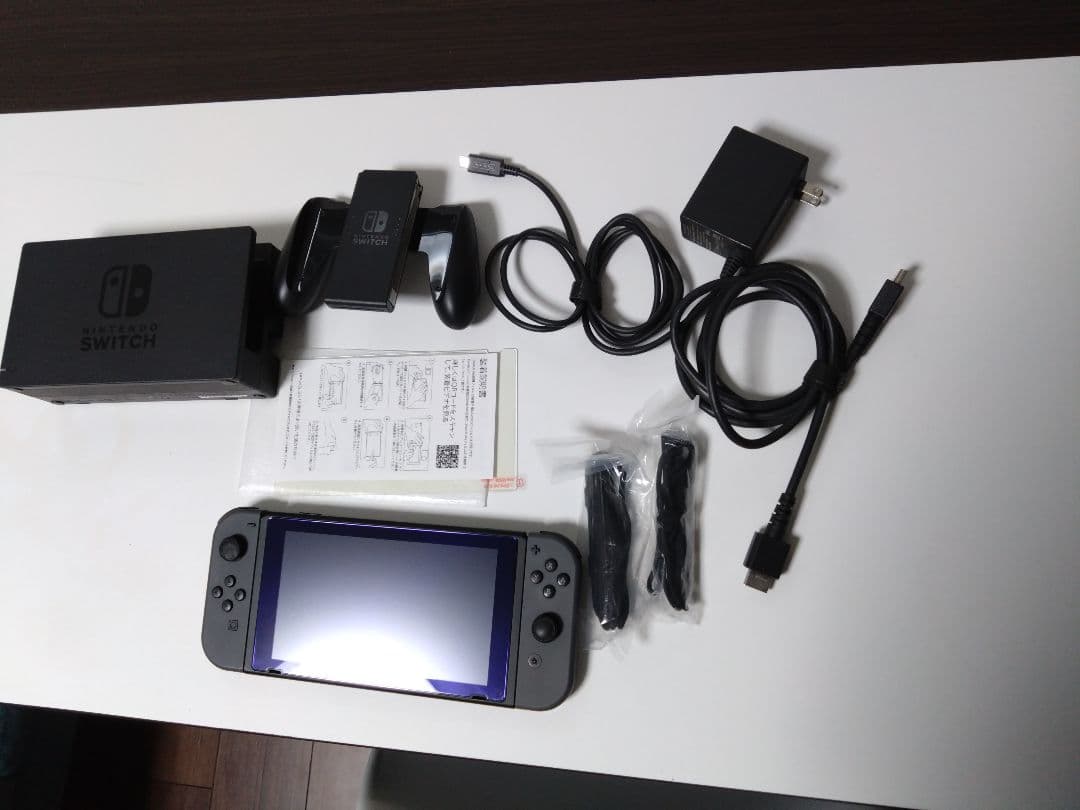 Nintendo Switch 本体 グレー 付属品 保護フィルム