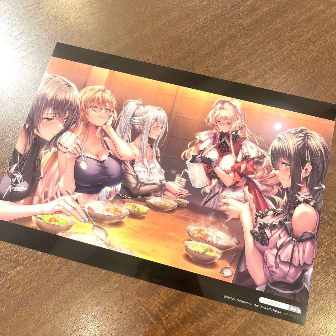 アマカノ3 ピロ水 版画展 クリアポスター A4 イラスト 女子高生 特典