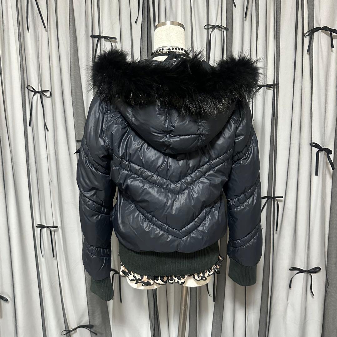 平成ギャル y2k リアルファー付き 光沢ダウン フェアリーグランジ