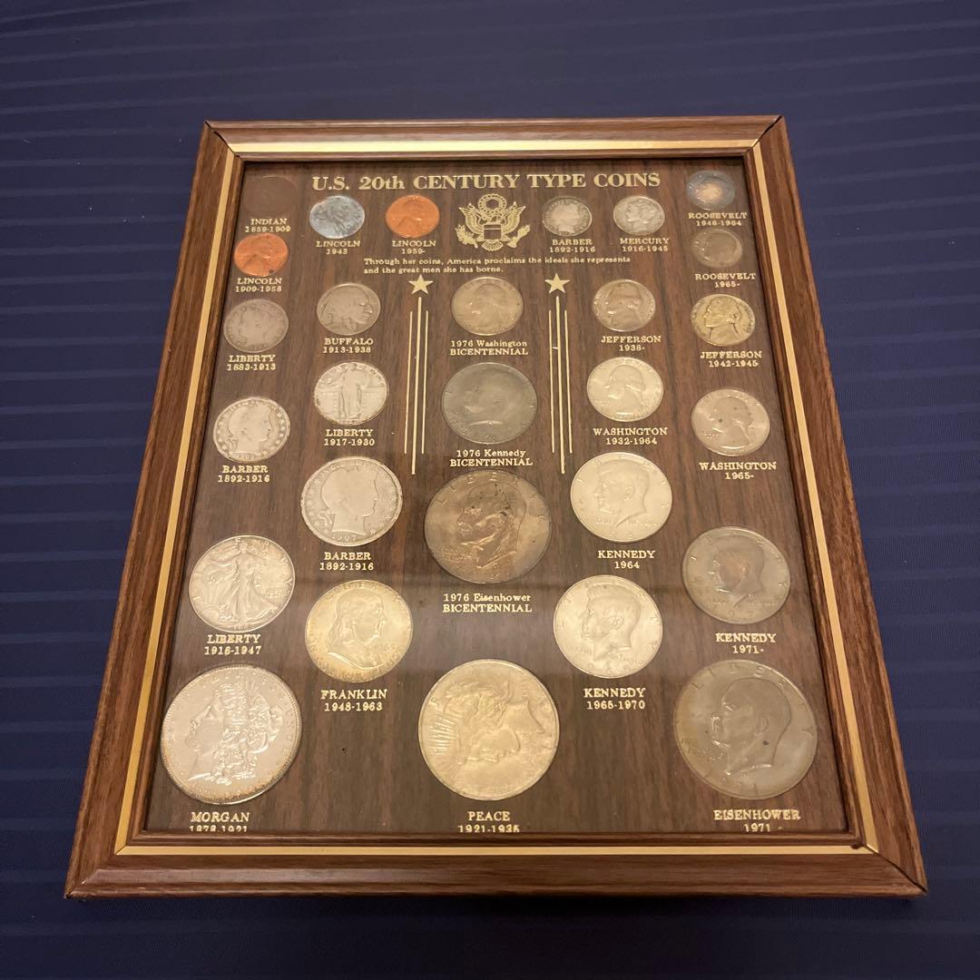 アメリカ 銀貨 US Type Coin Set 20世紀 古銭 硬貨 フレーム