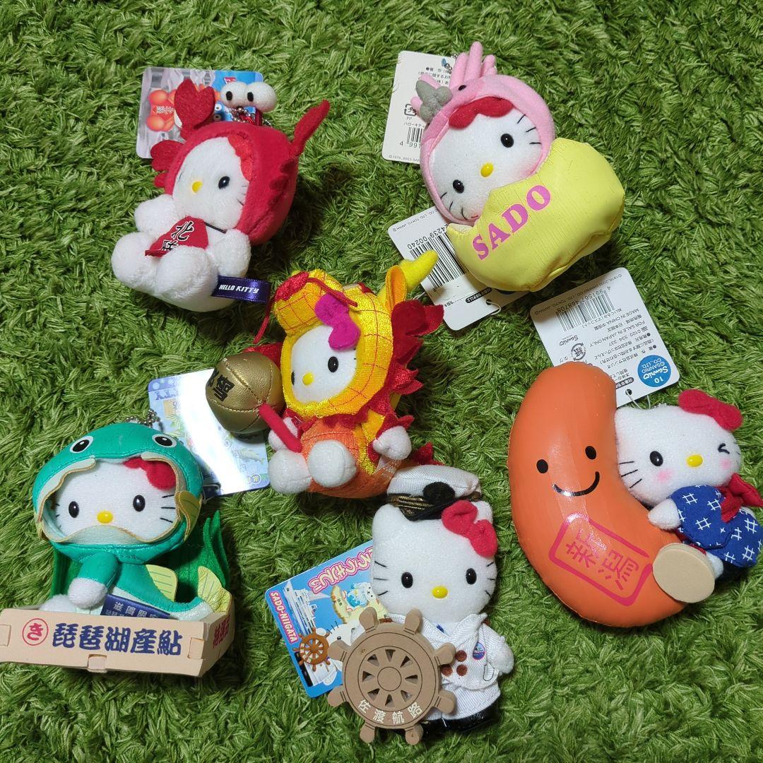 キティ6体セット　ハローキティのぬいぐるみ　トキ　ご当地キティ