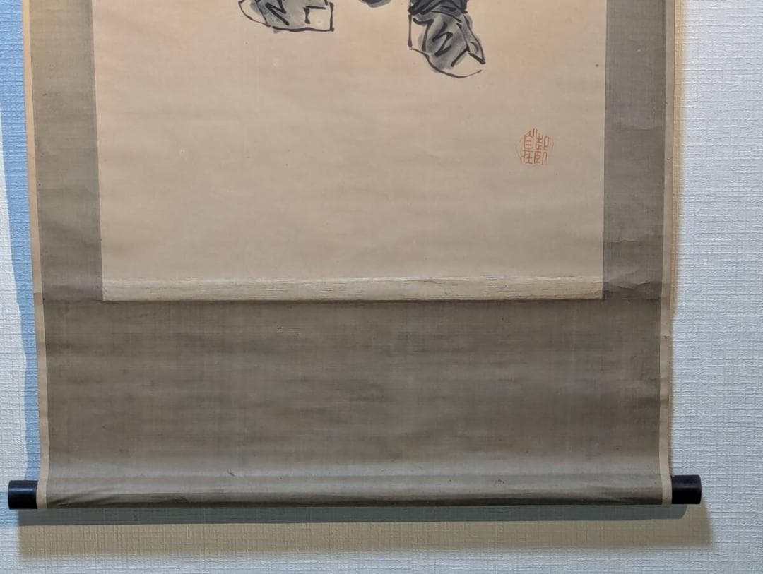 真作】掛軸 魔除けの武神像 勇壮なる鍾馗図 墨彩一幅 U160 - メルカリ