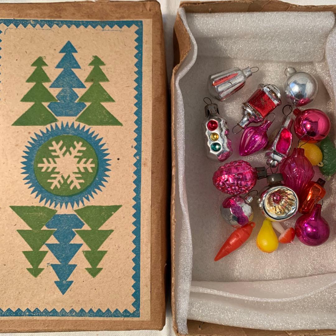 《SALE》ソビエト ミニガラスオーナメントセット 18個 ヴィンテージ