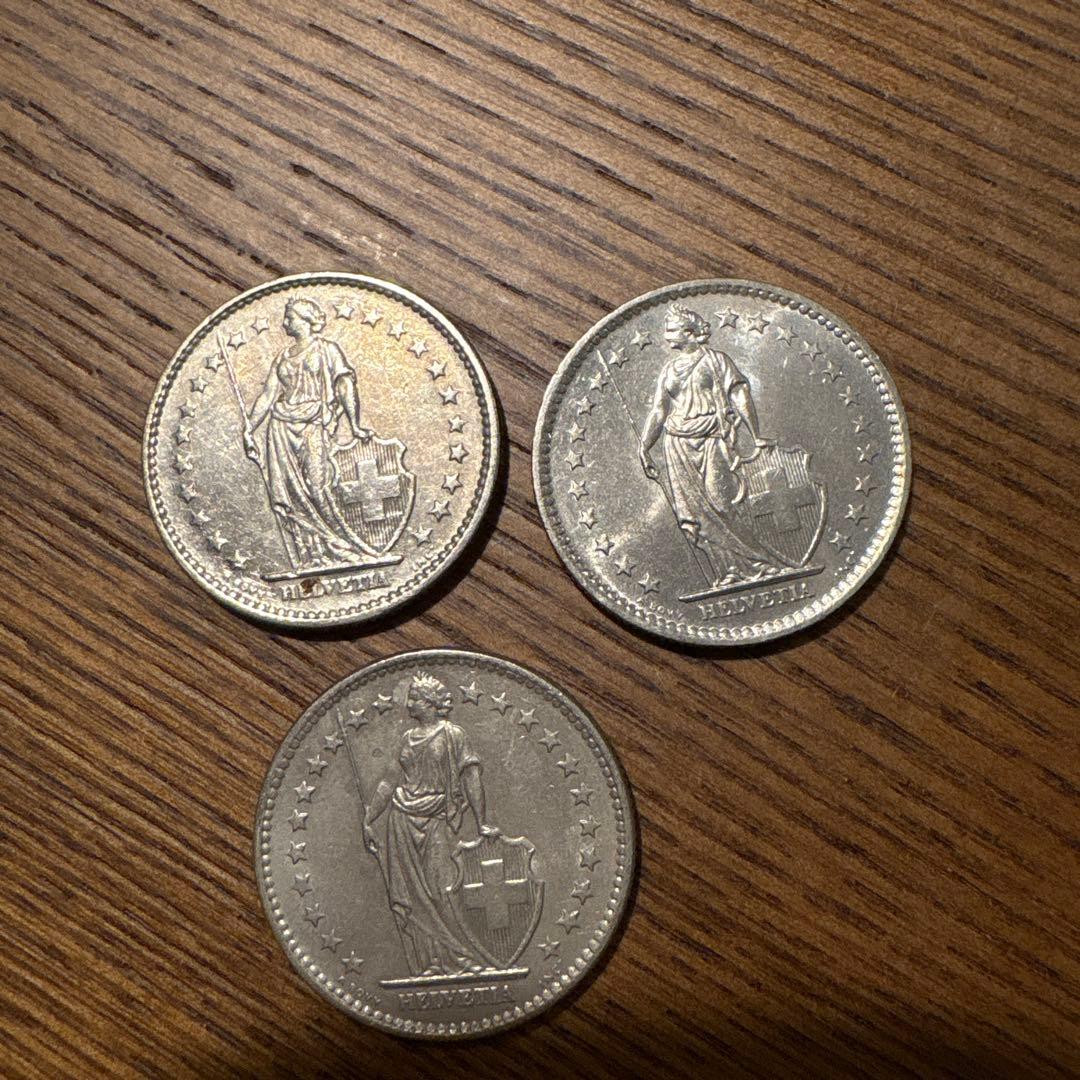 スイス 2フラン 硬貨 1968年 1976年 1980年 - メルカリ