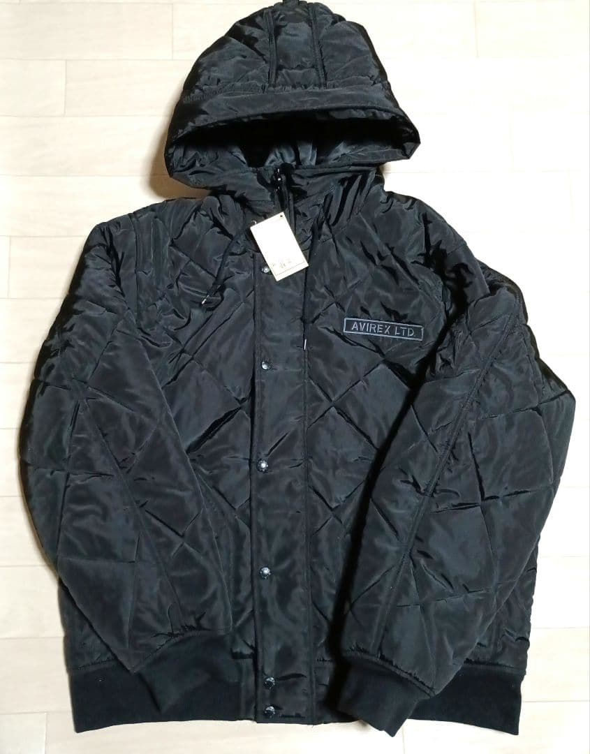 新品 AVIREX LTD. ブラック キルティングジャケット 2XL タグ付き