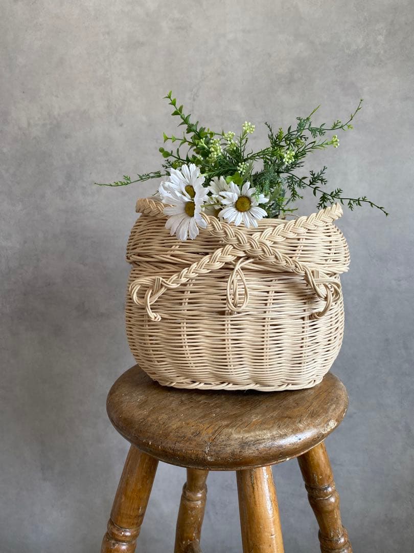 パニエ ナチュラル かごバッグ サックドフィヨンセ フランス アンティーク