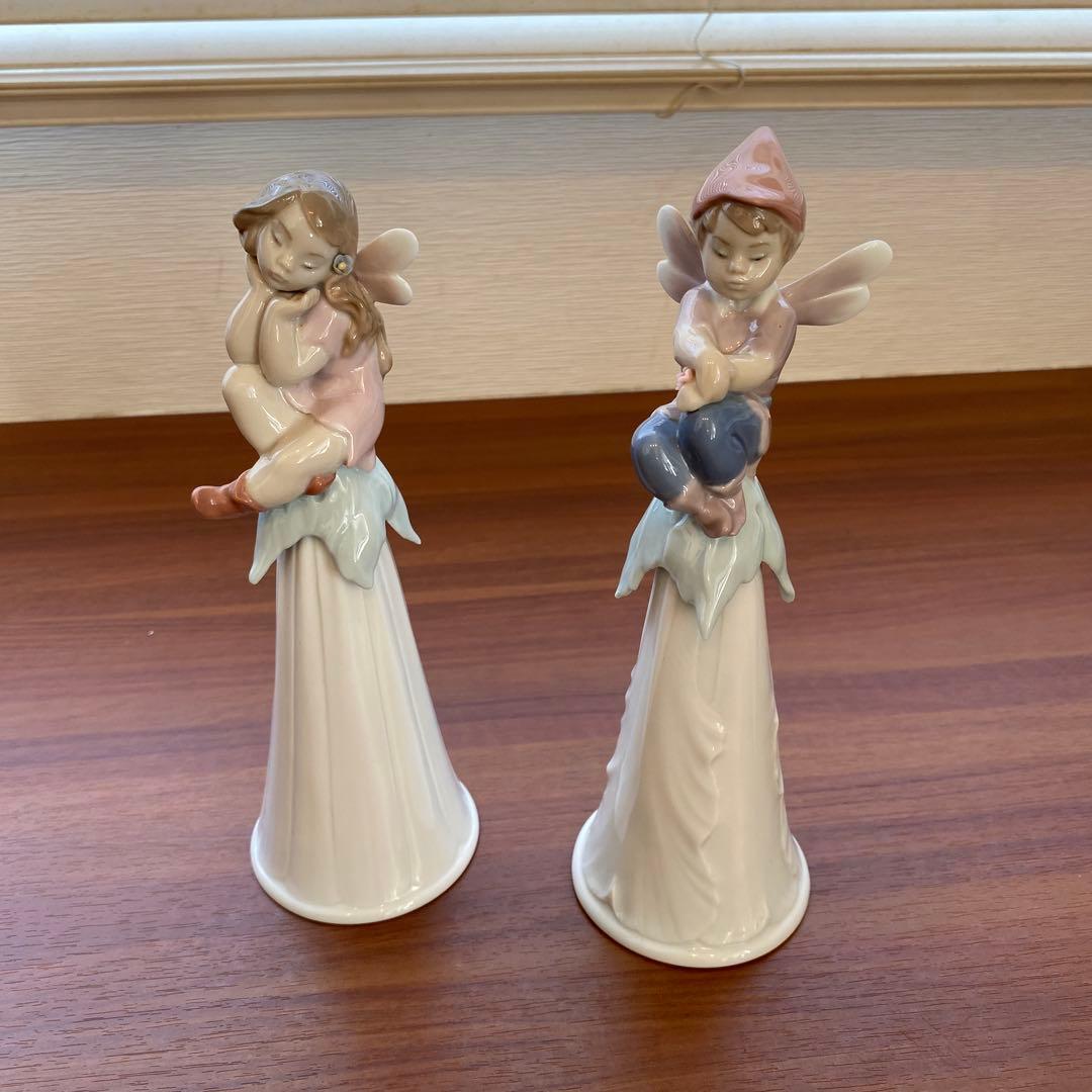 【マム】リヤドロ（Lladro）　陶器製 天使のフィギュア 2体セット