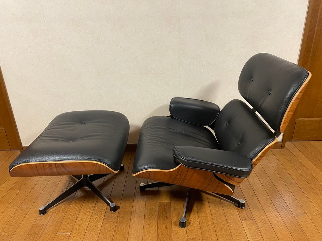 ②美品　イームズ　ウォールナット　ラウンジチェア　オットマン　EAMES