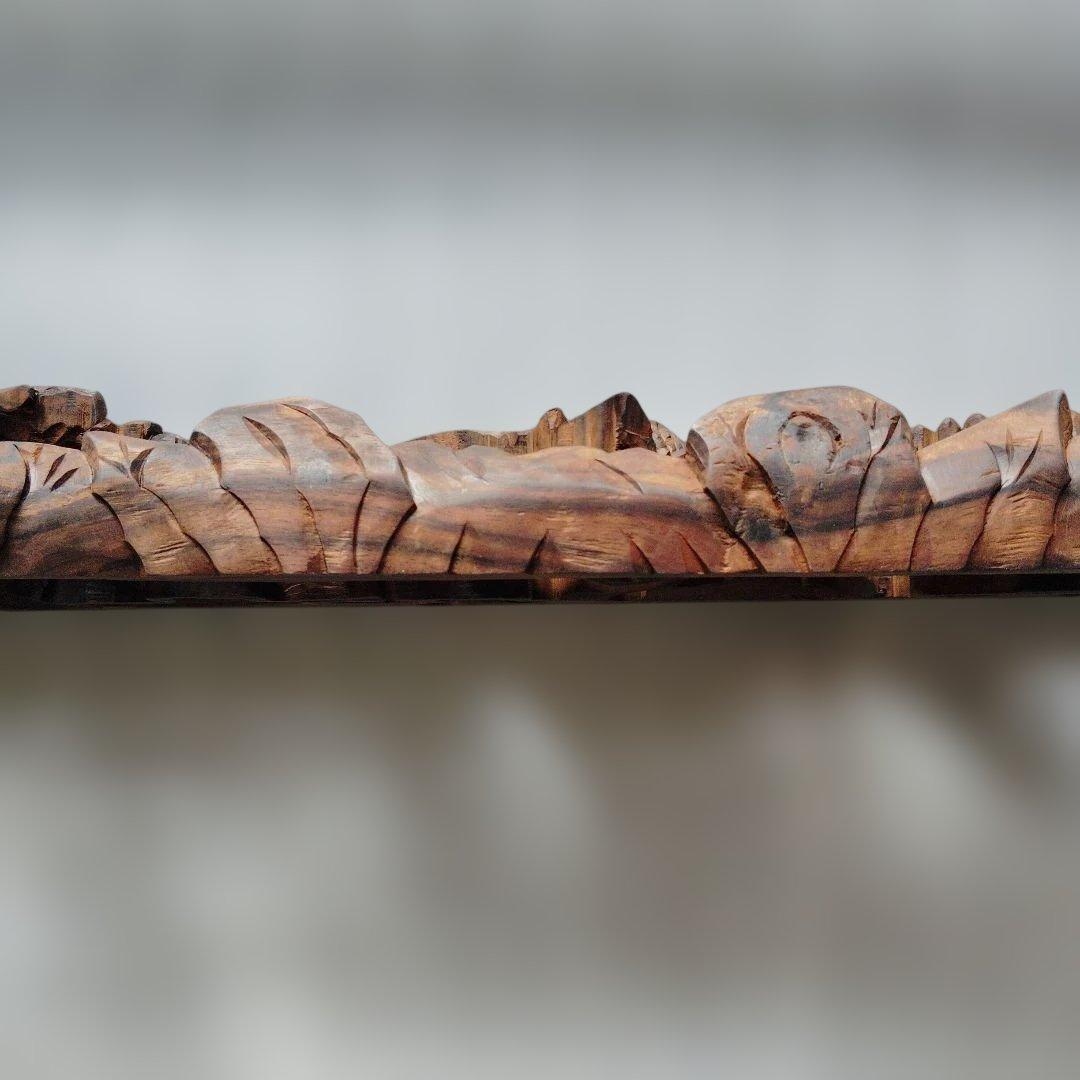 縞黒檀無垢欄間 仏壇用55cm巾